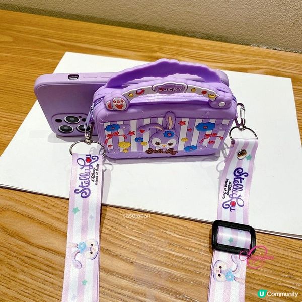 かわいいバッグウォレットストラップ付きシリコン電話ケースiphone 15 14