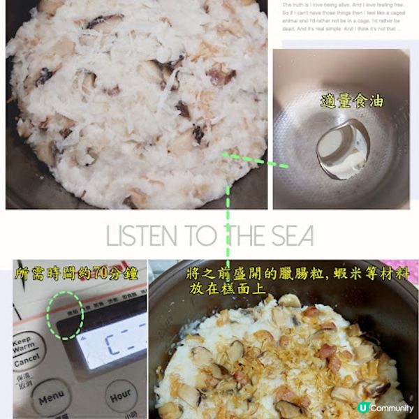 [電飯煲簡易煮] 減鹽版。電飯煲。蘿蔔糕