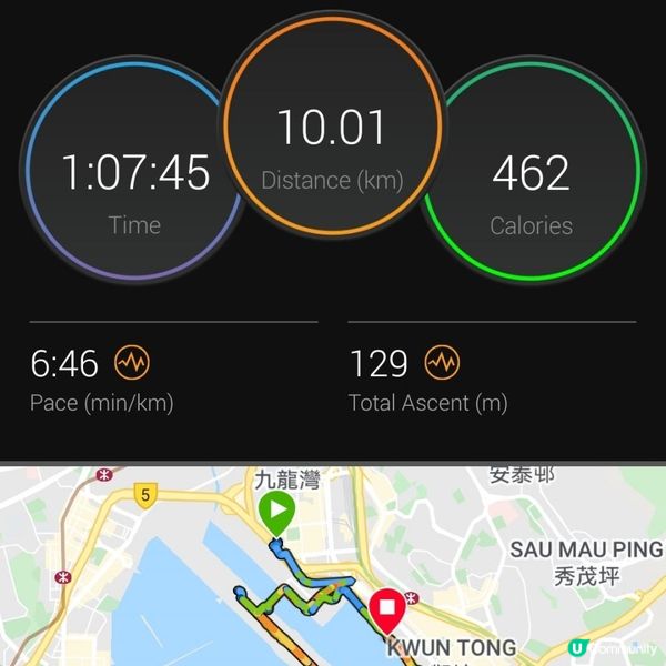 香港簡易跑步路線 4 –九龍灣運動場>啟德郵輪碼頭>觀塘海濱花園