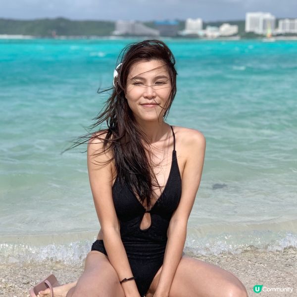 呢度係情侶度假勝地關島海灘，水清沙幼，遠離繁囂，隨便拍都可以...