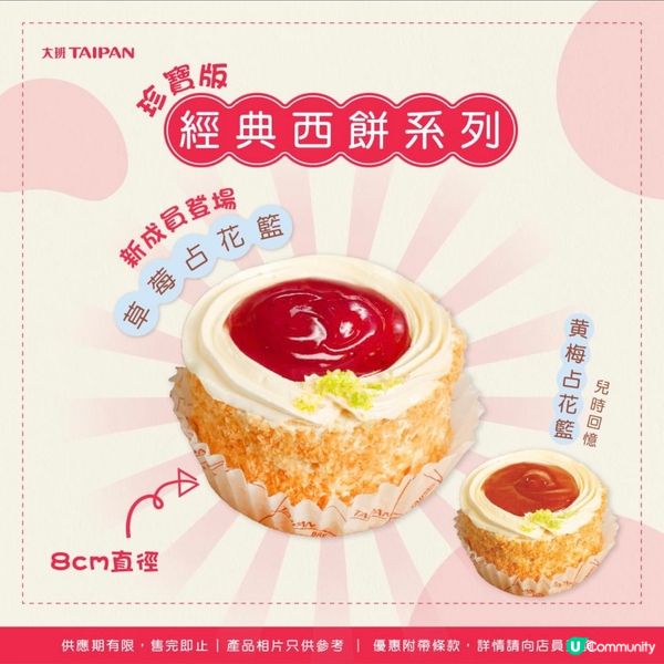 🧁大班 經典西餅 草莓/黃梅占花藍