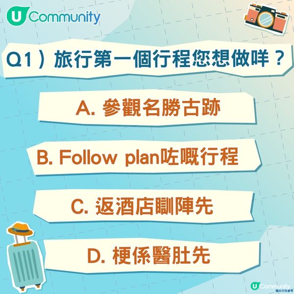 【心理測驗】一分鐘測您嘅旅行人格！