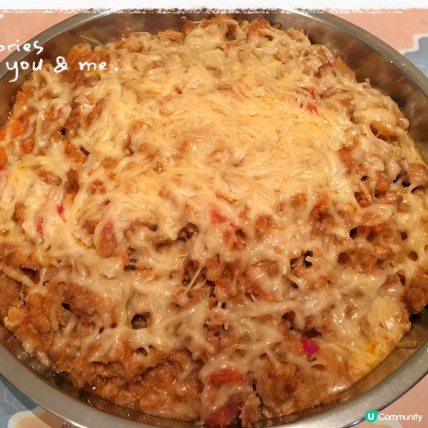 「芝士焗肉醬意粉🍝」食譜·勁香濃芝士🧀味🤤