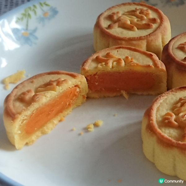 實測-內有切面-奶黃月天花版- 半島嘉麟樓月餅😋