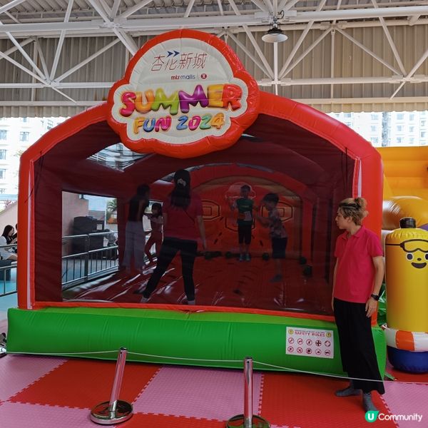 暑假親子玩樂新去處！杏花新城運動補給站和充氣水果樂園