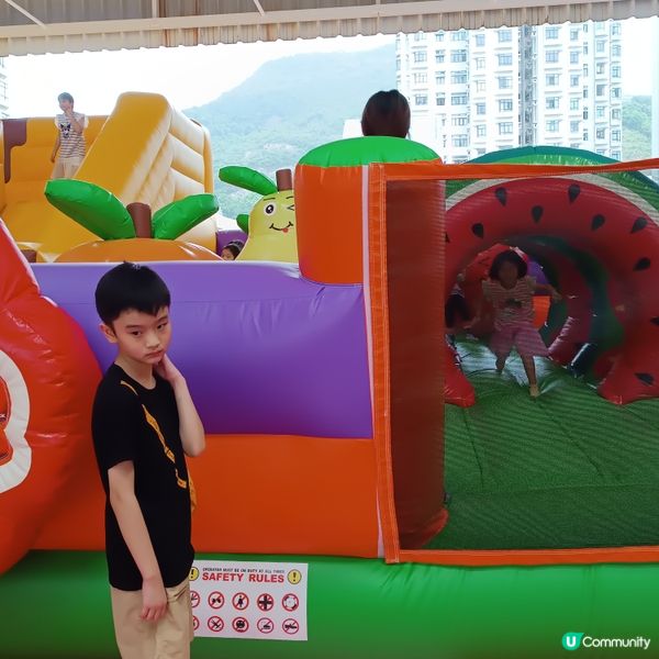 暑假親子玩樂新去處！杏花新城運動補給站和充氣水果樂園