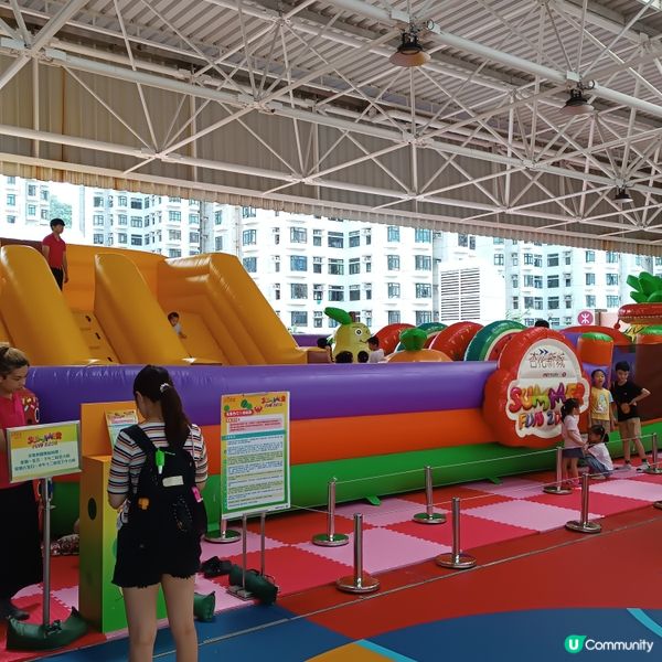 暑假親子玩樂新去處！杏花新城運動補給站和充氣水果樂園