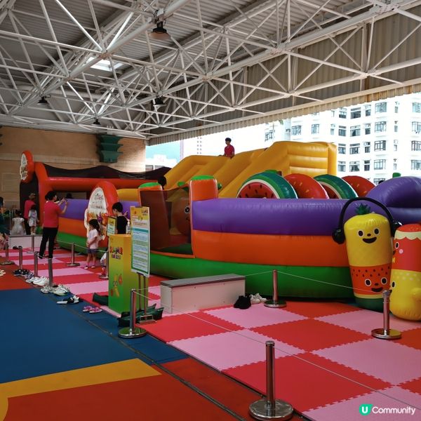 暑假親子玩樂新去處！杏花新城運動補給站和充氣水果樂園