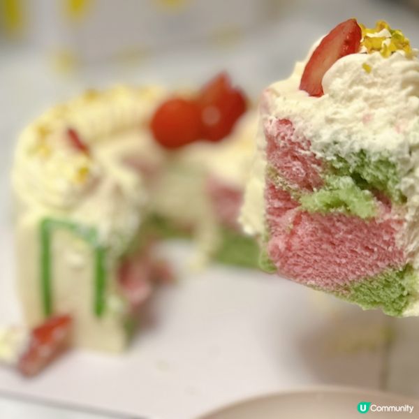 🎂開心果士多啤梨味天使蛋糕🤗