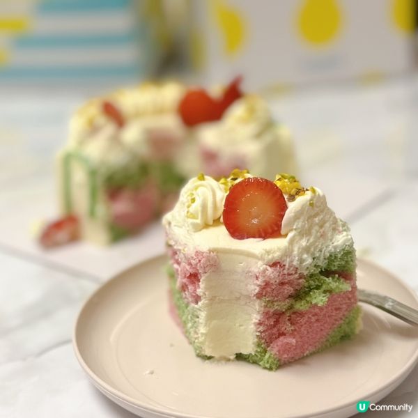 🎂開心果士多啤梨味天使蛋糕🤗