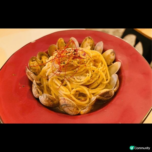 呢張相我?「賞島咖啡屋」餐廳食?蒜油花椒蜆肉意大利麵。