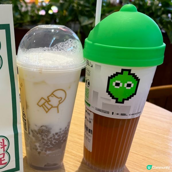 芋泥椰奶珍珠，檸檬茶