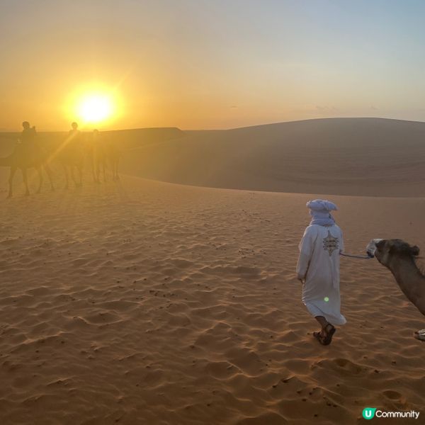 日落時分的撒哈拉沙漠