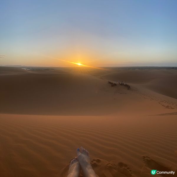 日落時分的撒哈拉沙漠