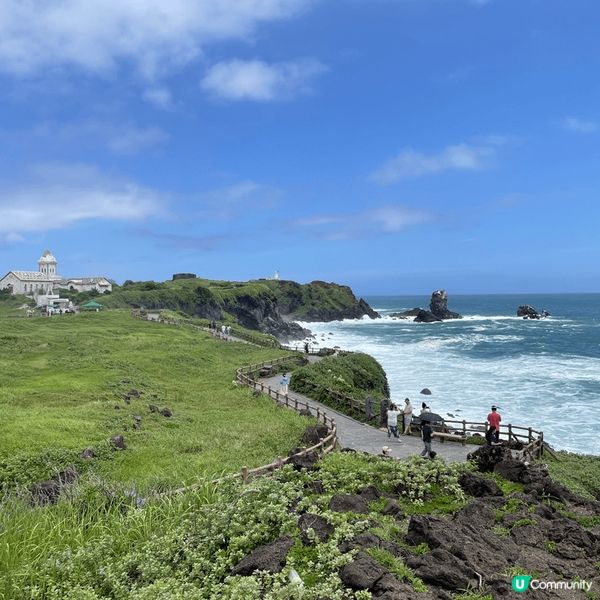 濟州城山日出峰，一片草綠色超relax，行前少少仲可以睇埋海...