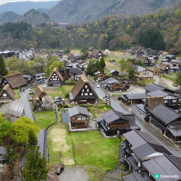 如詩如畫的白川鄉，雖然落住毛毛雨，但都無阻遊覽興致，航拍畫面...
