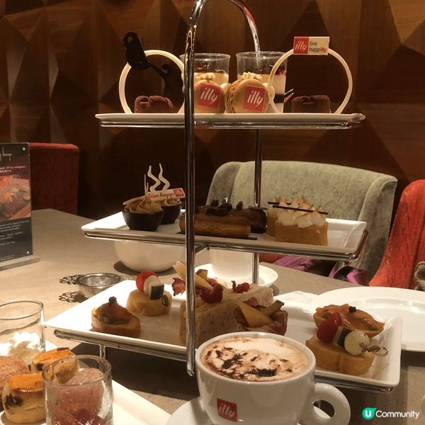 馬哥孛羅香港酒店大堂酒廊同Illy coffee聯合?下午茶...