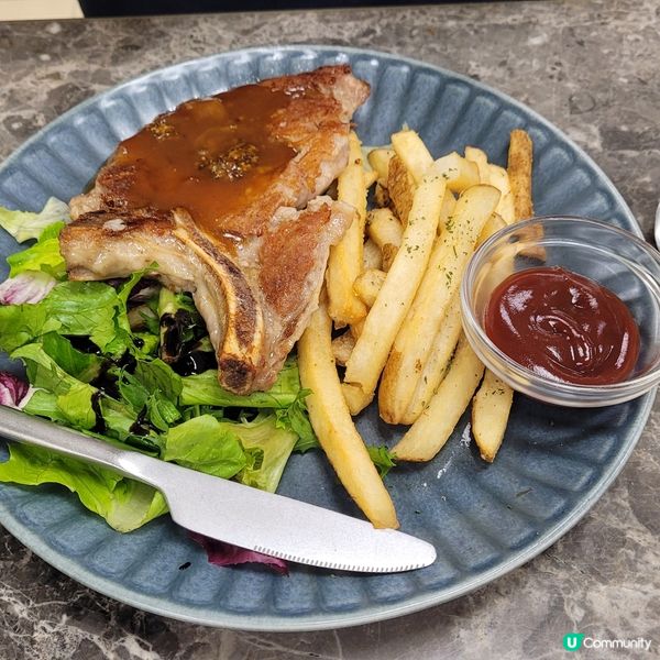 內有地址＞豬鞍排，薄到呢，咁都要128蚊