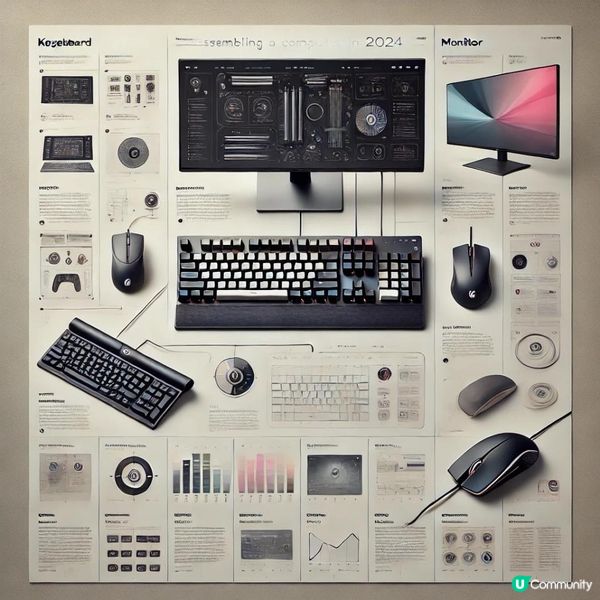 2024年最新電腦組裝攻略 鍵盤滑鼠螢幕選購秘訣解析！