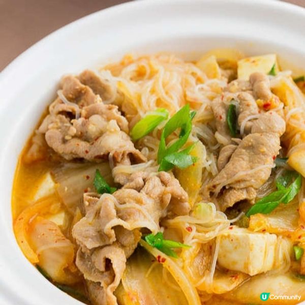 泡菜豆腐粉絲豬肉煲
