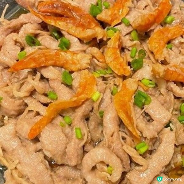 蝦乾銀魚仔蝦醬蒸豬頸肉 