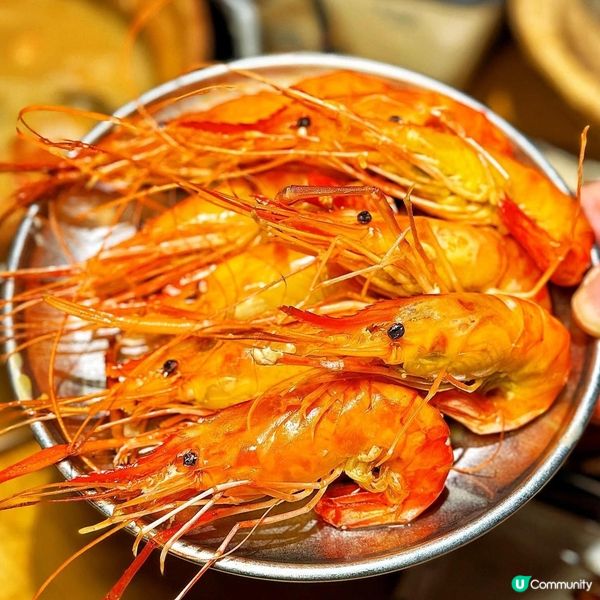 😍 即撈海鮮! 超大隻新鮮海蝦串燒
