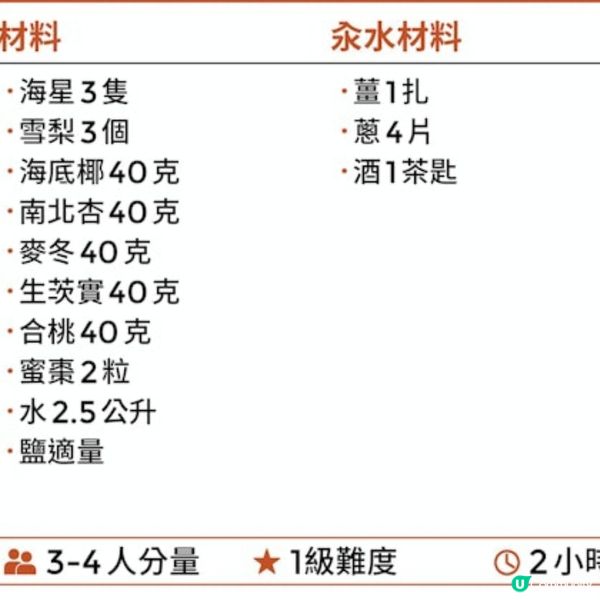 海底椰海星雪梨湯