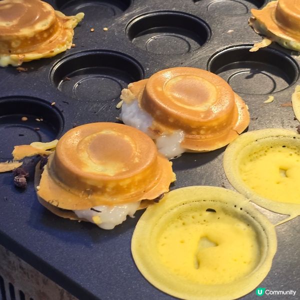 製作中：麻薯芋泥車輪餅