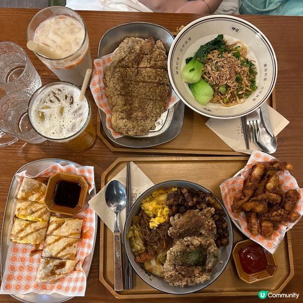 大埔古早台灣菜|🍤巨大炸物便當湯拌麵