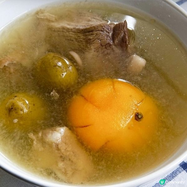 青欖桔餅瘦肉湯