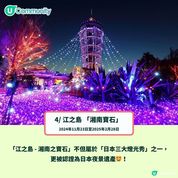 日本聖誕燈飾2024｜最美好去處8大推介✨日本三大燈光秀／打卡東京鐵塔／夢幻樂園❤️(附日期!)