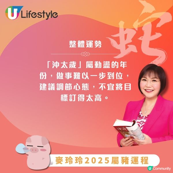 麥玲玲2025生肖運程｜12生肖運程一次過睇晒