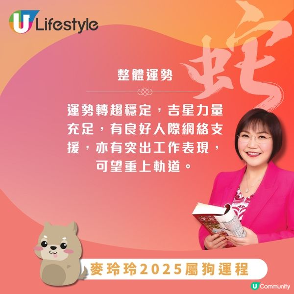 麥玲玲2025生肖運程｜12生肖運程一次過睇晒