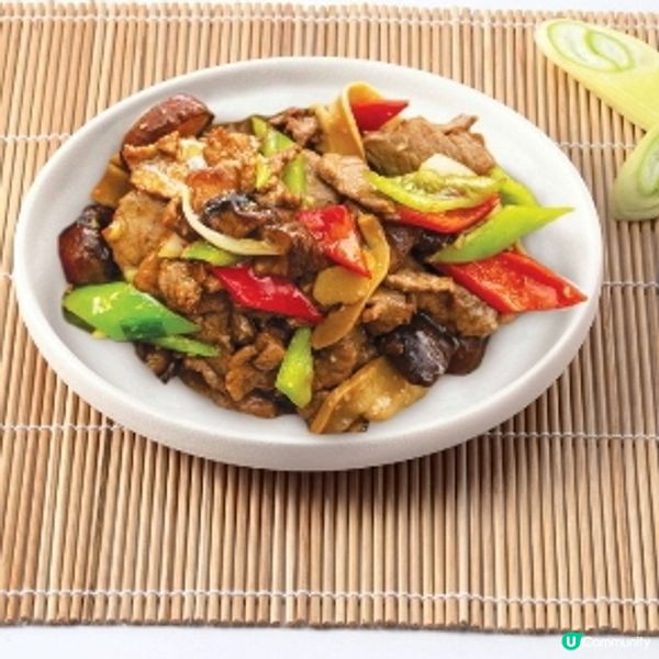 京蔥野菌炒植物肉片