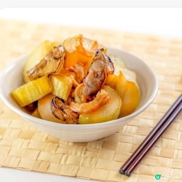 頭抽蠔豉蝦乾炆節瓜