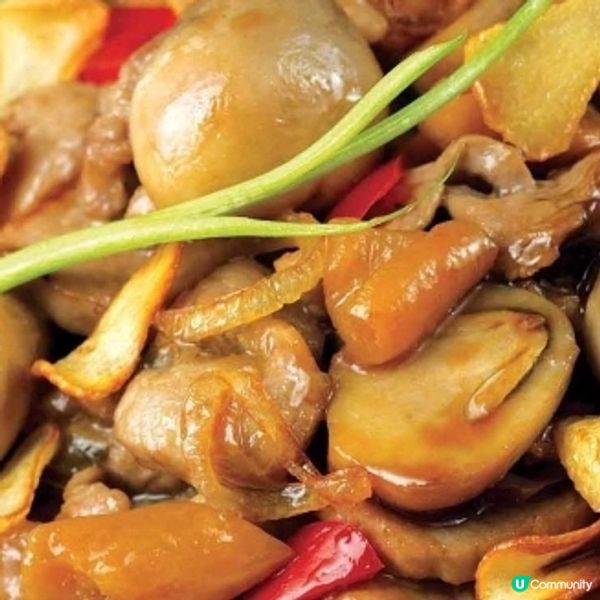 梅菜草菇炒豬柳