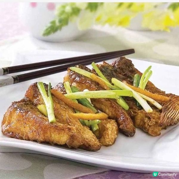 頭遍雞汁煎封薑蔥魚腩