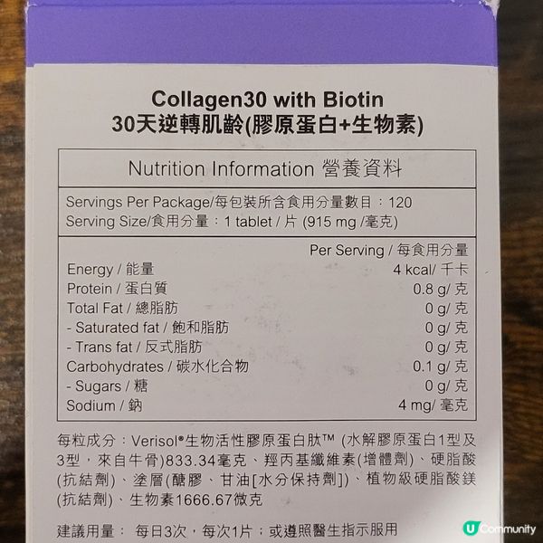 30天逆轉肌齡(膠原蛋白+生物素)