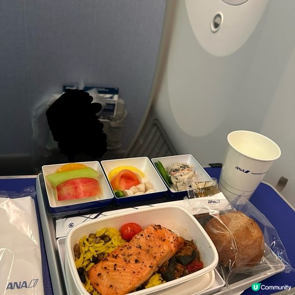 ✈️ANA飛機餐驚喜！三文魚柳😍