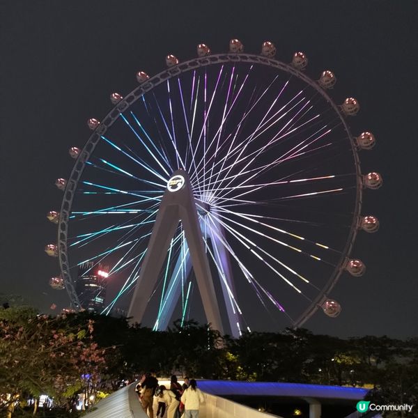 深圳寶安區必去打卡熱點🔥歡樂海灣摩天輪設計充滿科幻感🎡