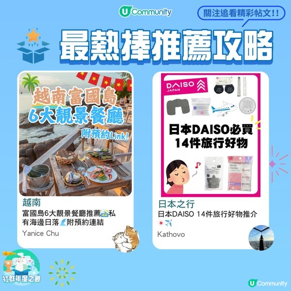 《社群》主題追蹤人次突破百萬🥳！網民最愛帖文🌟攻略主題原來係...?