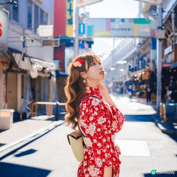 復古昭和風打卡，日間穿上簡單浴衣在上野拍攝，拍出昭和時代的日...