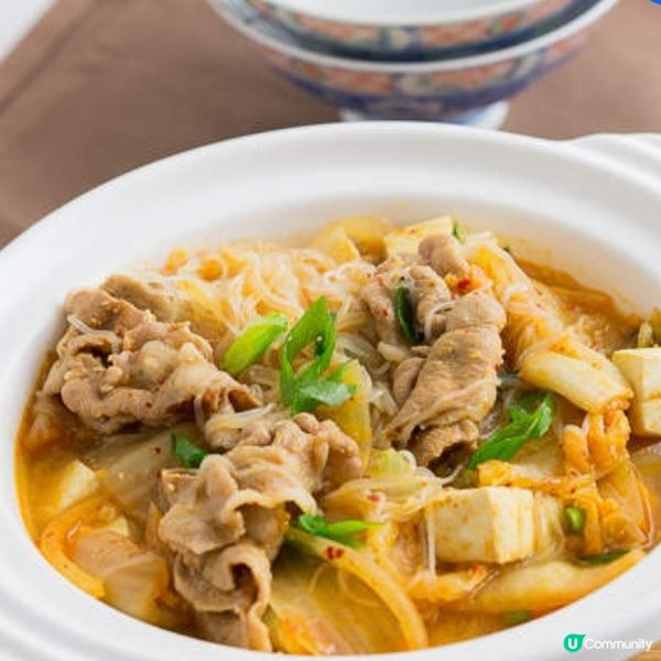 泡菜豆腐粉絲豬肉煲 

