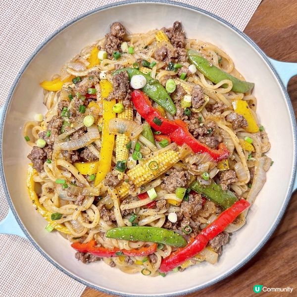 海鮮醬雜菜牛肉炒烏冬🔥