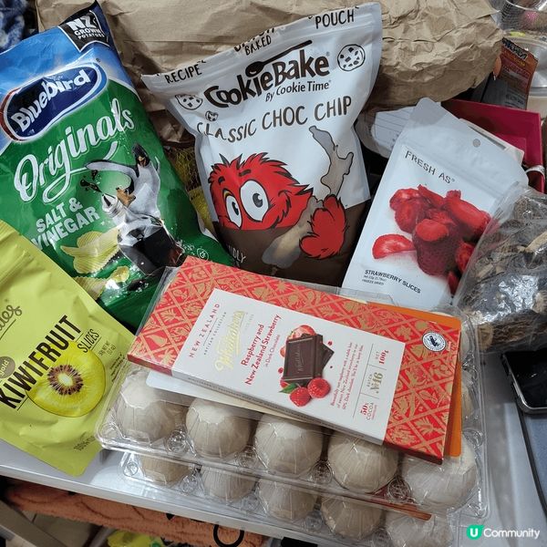 圖一為新西蘭當地特產：Fiji丶萍果丶布冧丶牛油果丶牛扒丶三...