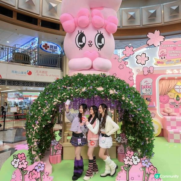 Esther Bunny現身置富Malls聲夢三小花暢遊花園