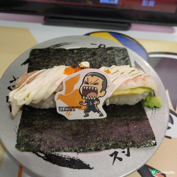 壽司郎必食鮮蝦牛油果海苔包🔥附送超可愛排隊少年角色插牌💜
