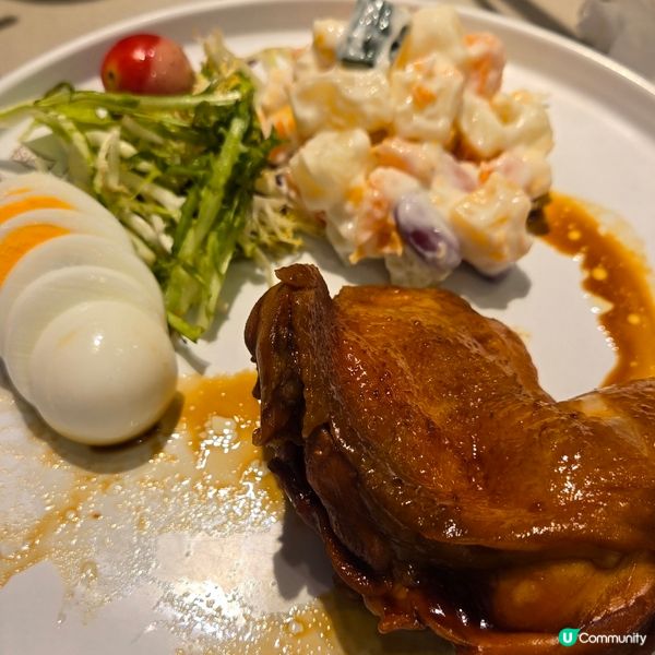 囍運冰室😍瑞士雞髀配薯仔雜果沙律