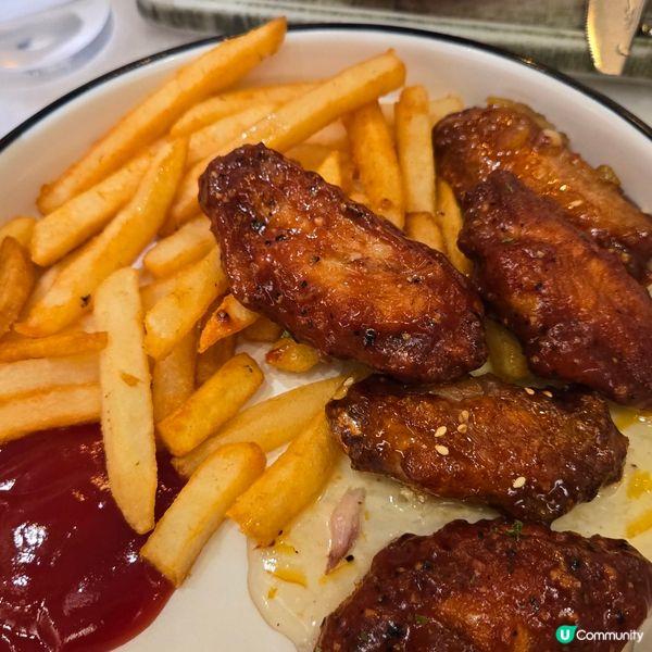 柚子蜜糖雞翼配薯條