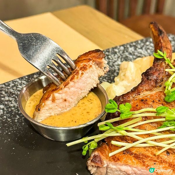 有係外國食西餐嘅Feel💯$80蘋果木燒西班牙黑毛豬鞍扒超抵...